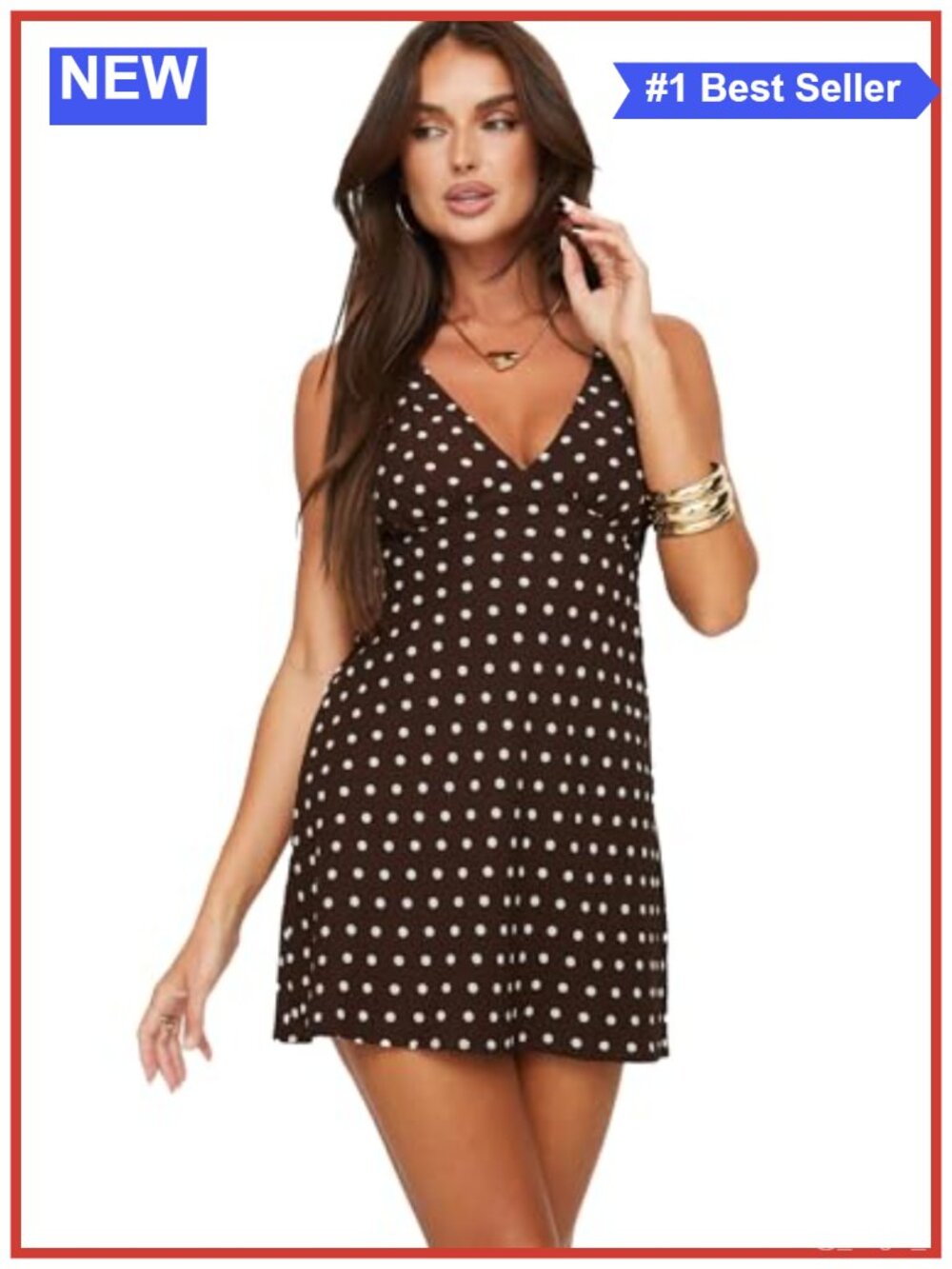 Princess Polly V-Neck Mini Dress Polka Dot A-Line Waist Tie Back